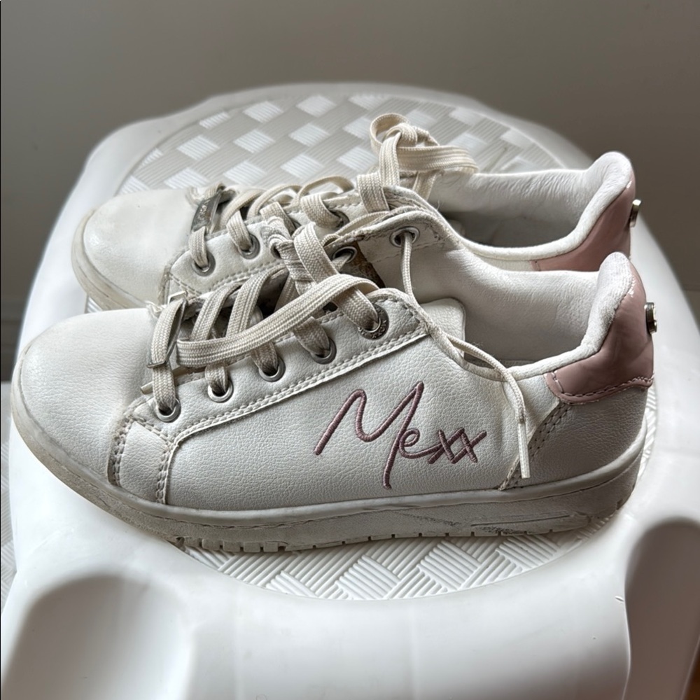 Mexx White and Pink Fashion Sneakers with Chunky Sole